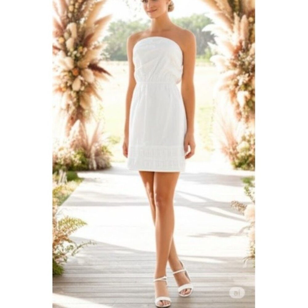 Gap All Cotton Boho Whimsy Strapless Festival Wedding Guest M